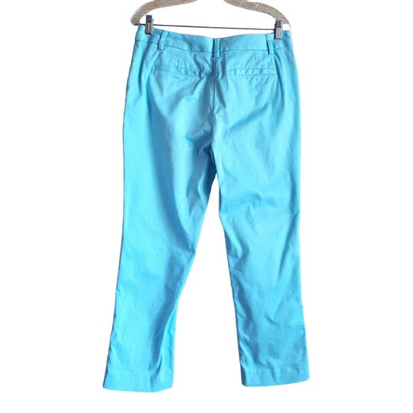 LANDS END Women's 10 Crop Chino Pants Mid Rise Straight Light Blue Waist 30" - Picture 6 of 6